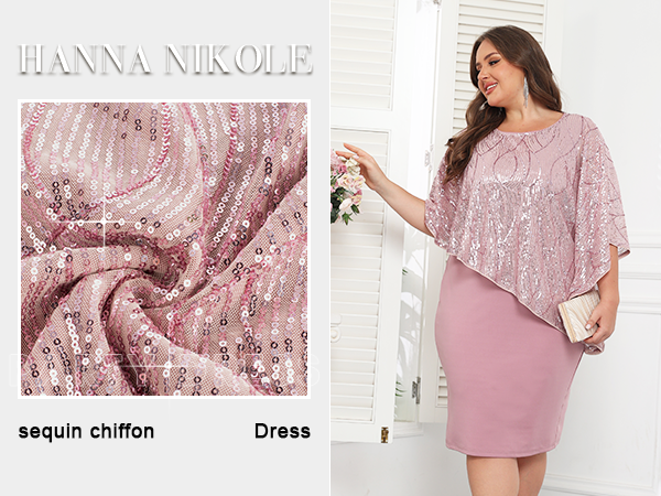 pink sequin dress plus size