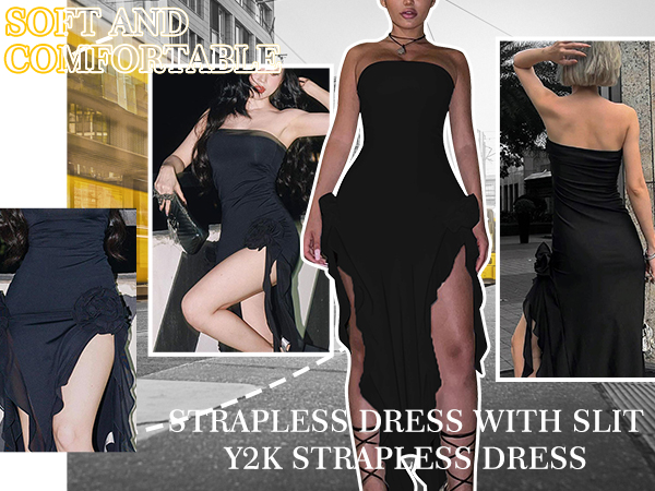 strapless y2k mini dress