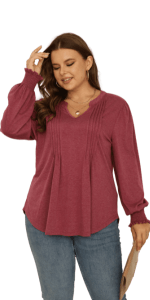 Pleated Shirts for women Plus Size