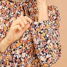 Allegra K Women''s Tie Neck Chiffon Long Sleeves Vintage Floral Print Belted Dress