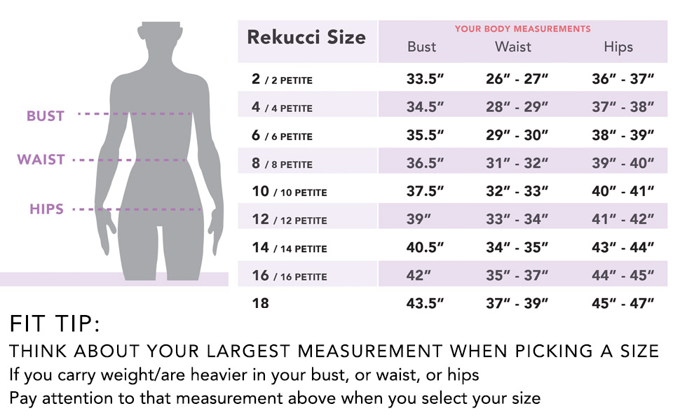 Size Chart for Dresses