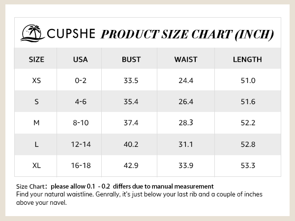 maxi dress size chart