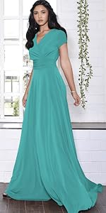 Womens Cap Short Sleeve Elegant Cocktail Evening Gown