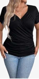 Plus Size Ruched Tshirts 