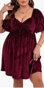 Plus Size Sweetheart Neck Velvet Dress