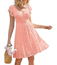 v neck lace dress