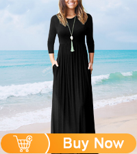 3/4 Sleeve Maxi Dress