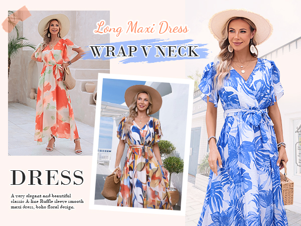 v neck maxi dress