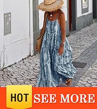 Women Summer Dresses 2024 Spaghetti Strap Floral Maxi Dress Flowy Boho Beach Long Sundress Pockets