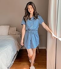 women denim short dress