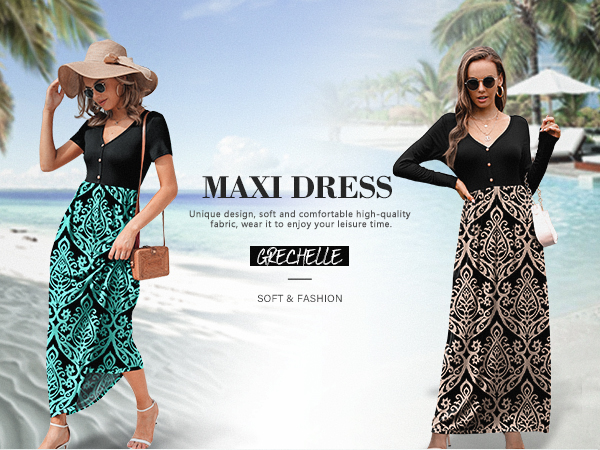 button maxi dress summer maxi dress with sleeves vneck maxi dress  tall summer dress