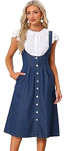 Denim Suspender Dress