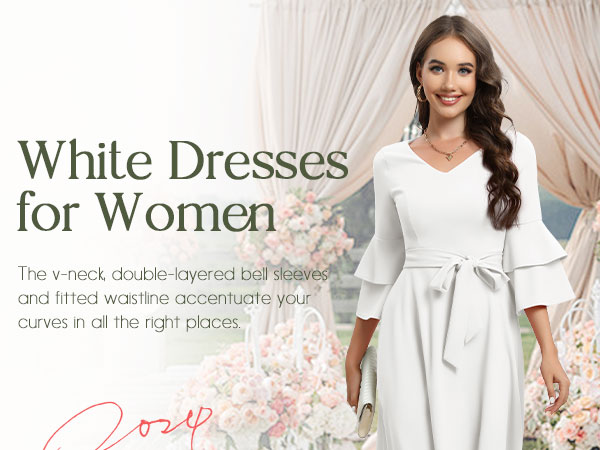 white church dress  white dress women graduation white dress with sleeves