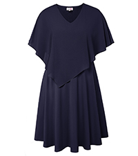 plus size a line cape dress