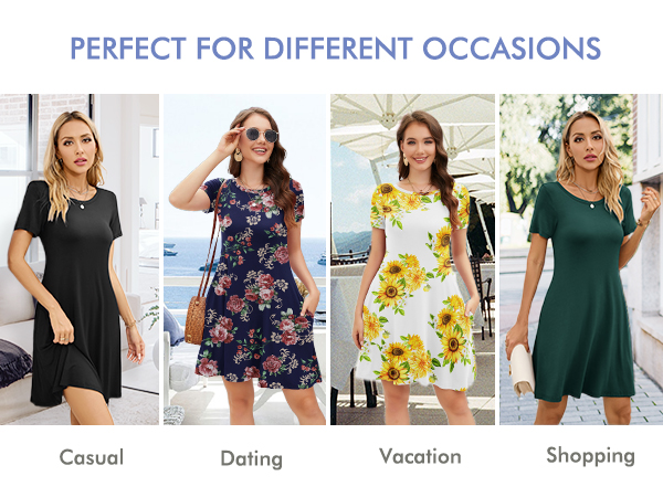 Dresses with Pockets Vacation Outfits for Women  Women Summer Casual Vacation Outfits