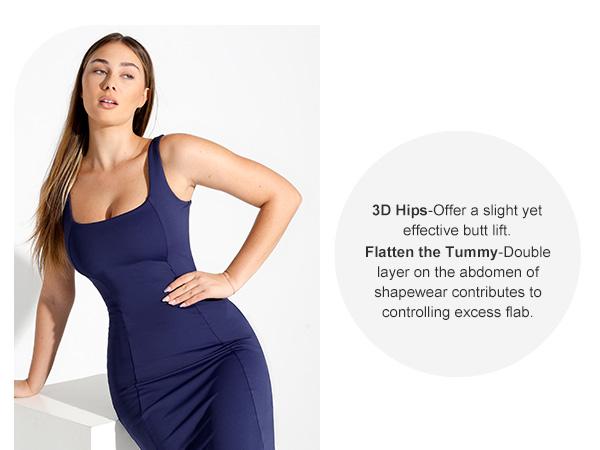 Popilush Shapewear Dress with Built in Bra Casual Summer Dresses for Women Tummy Control