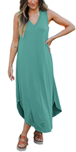 sleeveless slit maxi dress