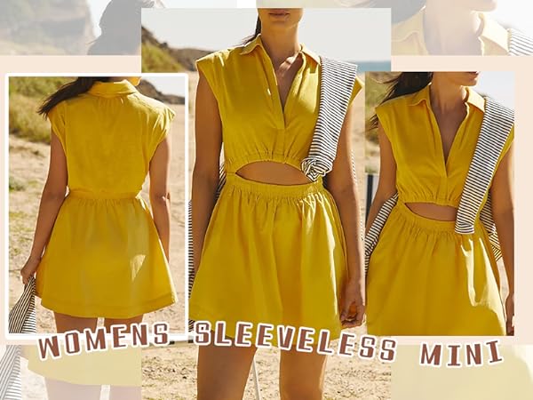 chic sleeveless v-neck mini dress