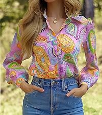 button down shirts colorful blouses