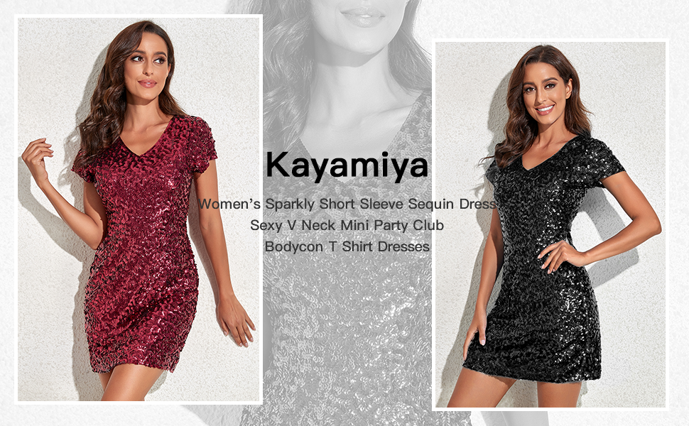 women''s sparkly short sleeve sequin dress