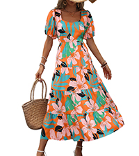 Boho Summer Dresses Floral Cruise Vacation Dress Beach Dress Casual Dresses Maxi Cocktail Dresses