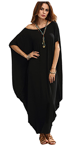 Boat Neck Batwing Sleeve Caftan Harem