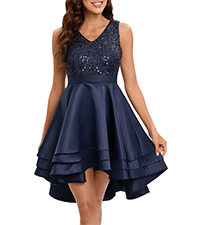 sequin satin prom dress