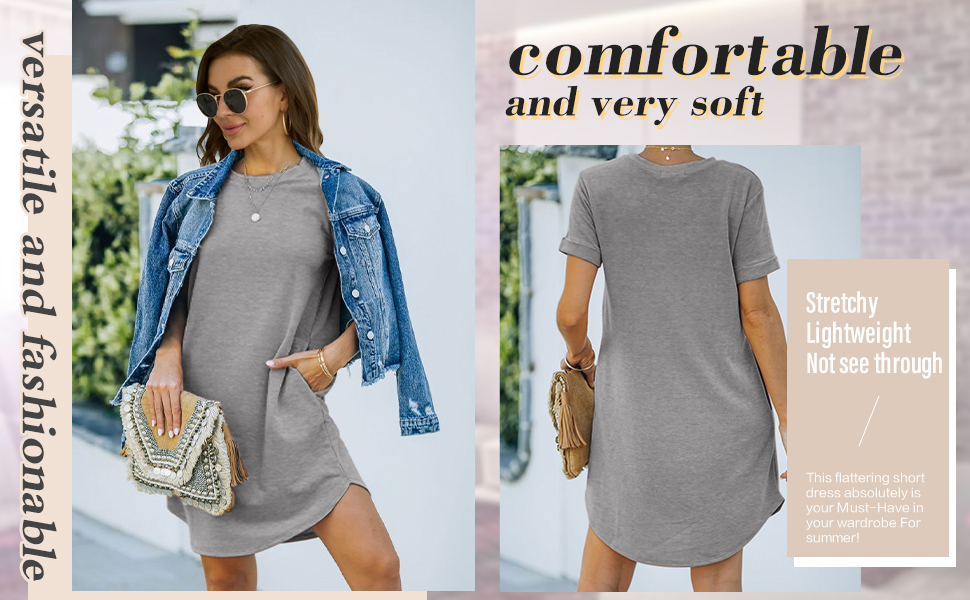 Solid Color T-Shirt Dress