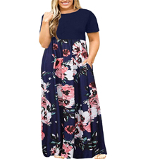 plus size maxi dresses for curvy women beach floral long dresses