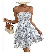 Women''s Floral Print Ruffle A Line Dress