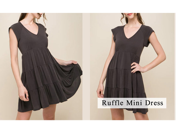 women summer dress casual ruffle mini dress tshirt dress