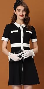 B0BQ6MYVQH Vintage Contrast Dress