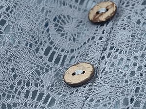 v neck lace dresses button decor