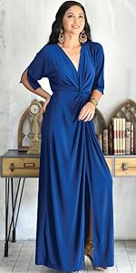 Womens Long Short Sleeve V-Neck Sexy Slimming Casual Summer Maxi Dress