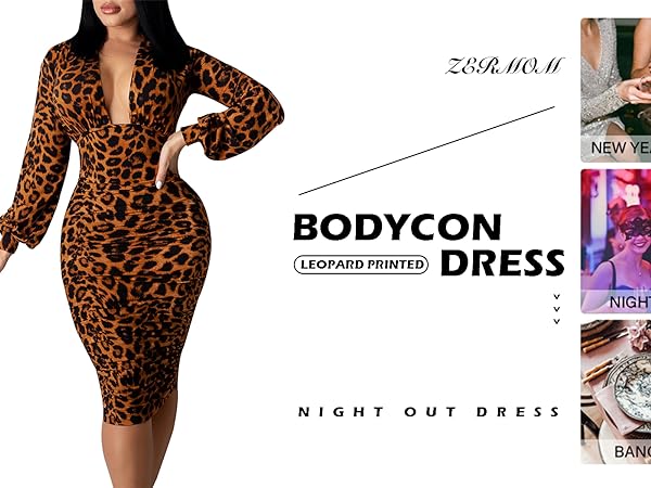 Sexy Bodycon V Neck Dress