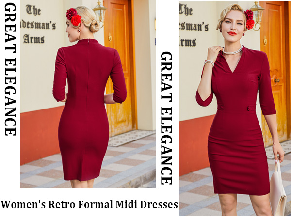 Vintage Cocktail Work Pencil Dresses