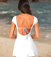 square neck open back backless mini short graduation dress 