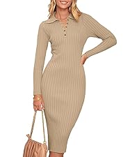 V Neck Sweater dress