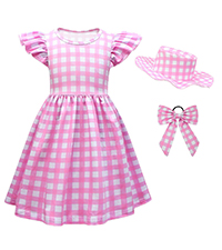 Girl Pink Gingham Dress