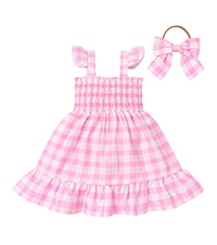 Baby Pink Plaid Dress