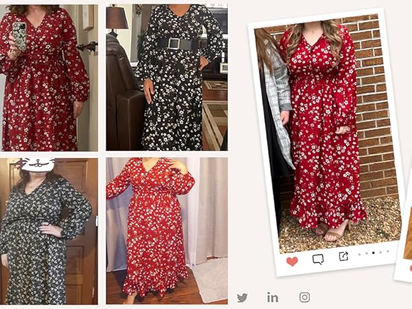 Casual V Neck Boho Floral Print Wedding Guest Maxi Dress