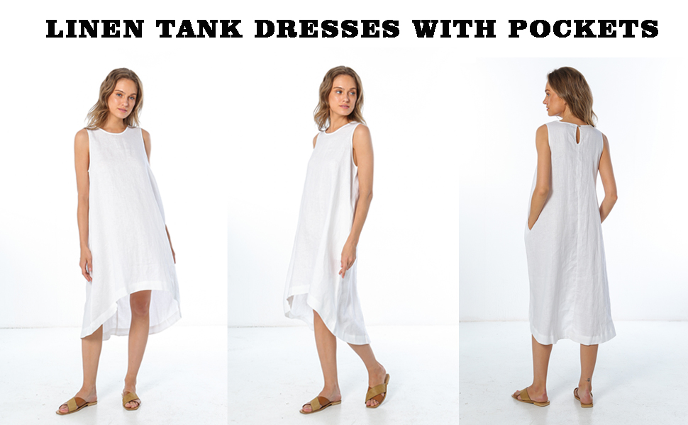 linen sleeveless dress