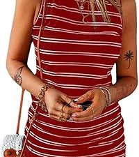 Striped Mini Dresses for Women Dressy Casual Ladies Summer Fashion Boho Striped Dress Elegant 2024