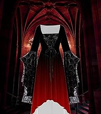 Halloween 2024 Ghost Horror blood Nightmare Darkness Vintage bat medVampires gothic dresses costume