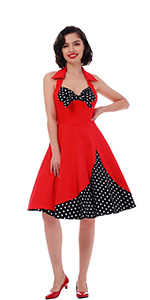 women vintage dress 1950s 50s rockabilly swing dress audrey hepburn style pinup retro dress