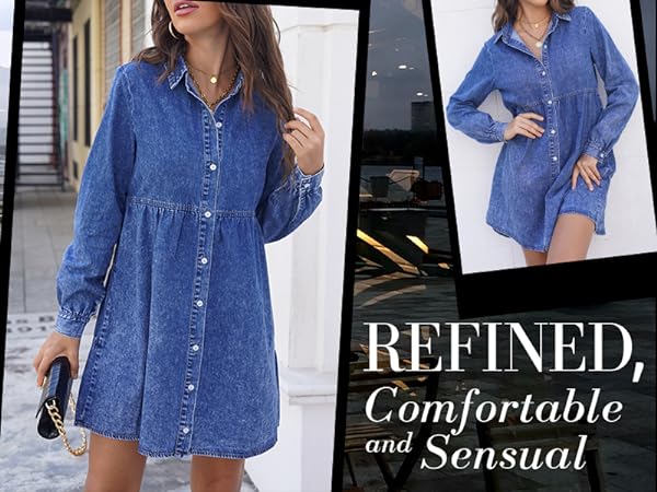 denim dress women''s