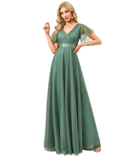 Ever-Pretty Womens Double V-Neck Empire Waist Front Wrap Bridesmaid Dress