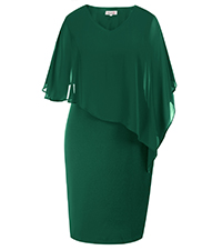 plus size v neck cape dress for women