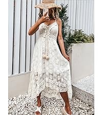 lace white beach dress for women