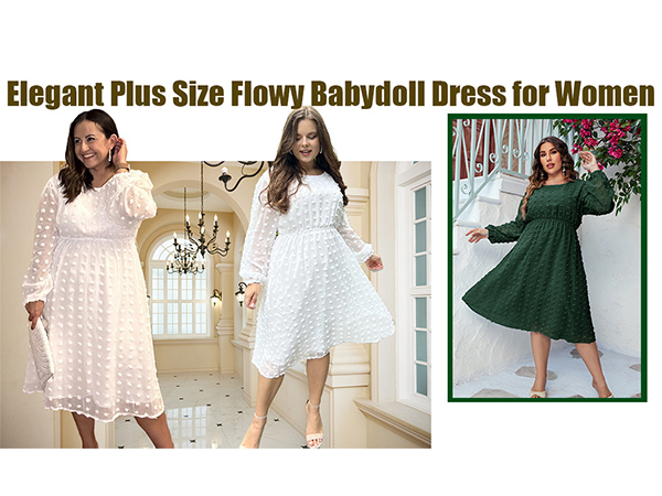 Elegant Plus Size Flowy Babydoll Dress